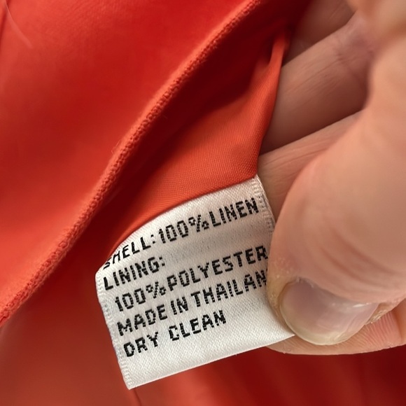 Talbots Irish Linen orange fully lined coastal grandma preppy blazer size 10 - Picture 5 of 8